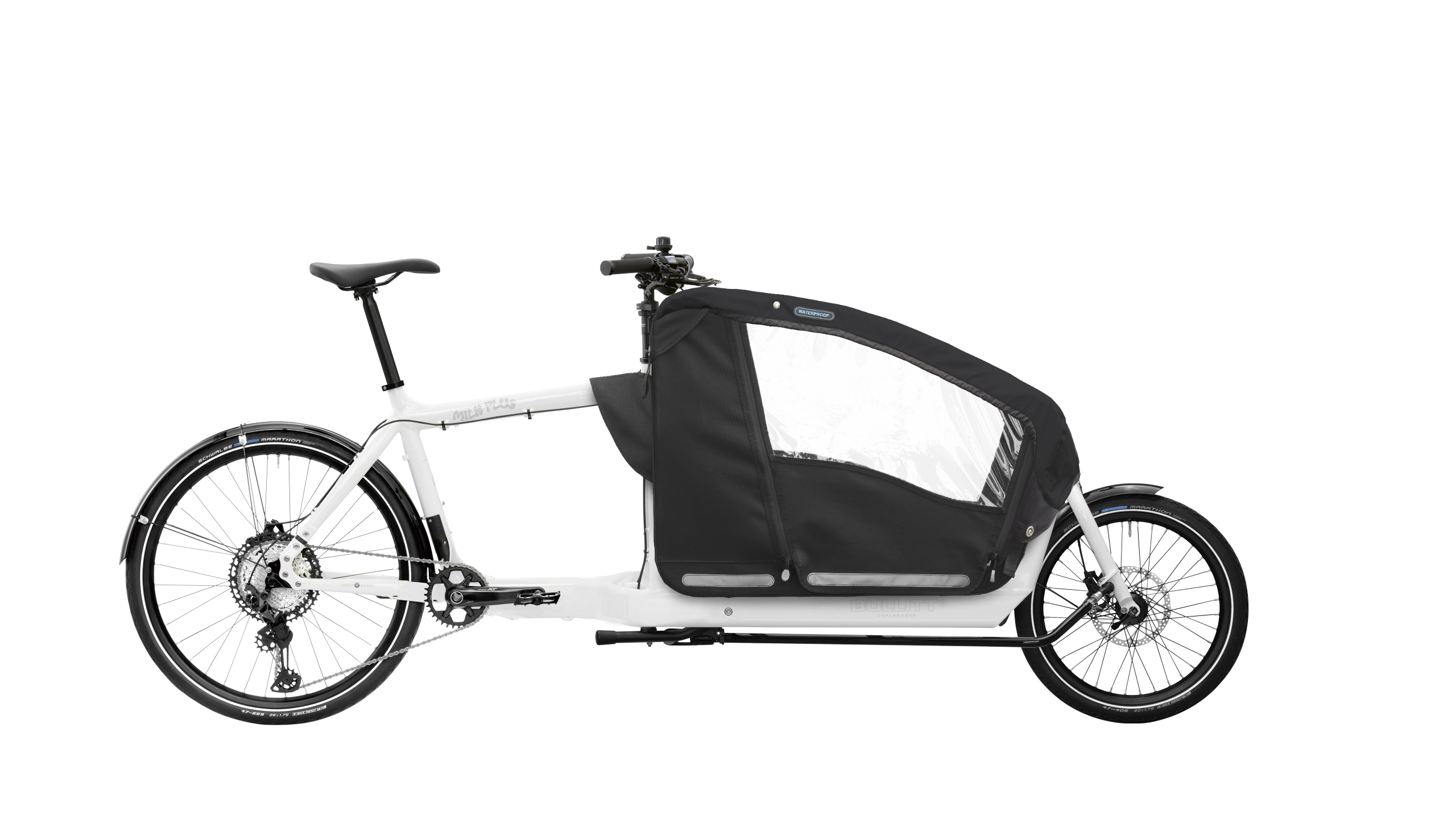 The Larry vs Harry Canopy 2.0 on a white Bullitt, side view